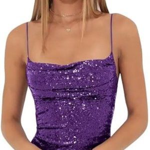Yuxin Spaghetti Strap Sequin Homecoming Dress Short
